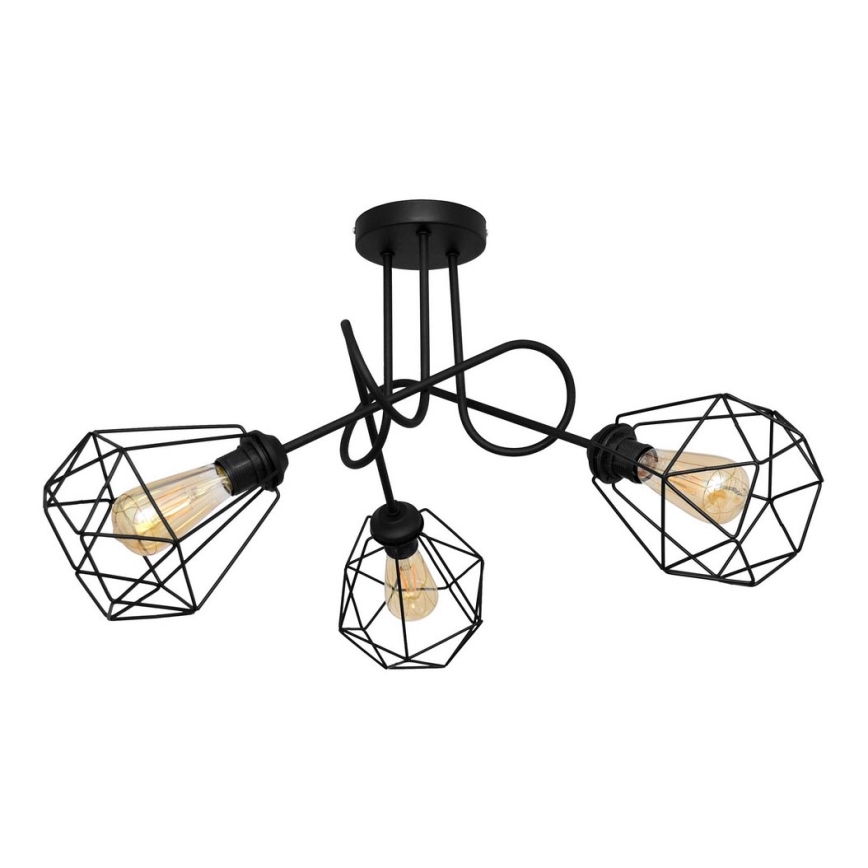 Surface-mounted chandelier KARO 3xE27/15W/230V black