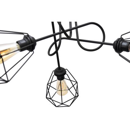 Surface-mounted chandelier KARO 3xE27/15W/230V black