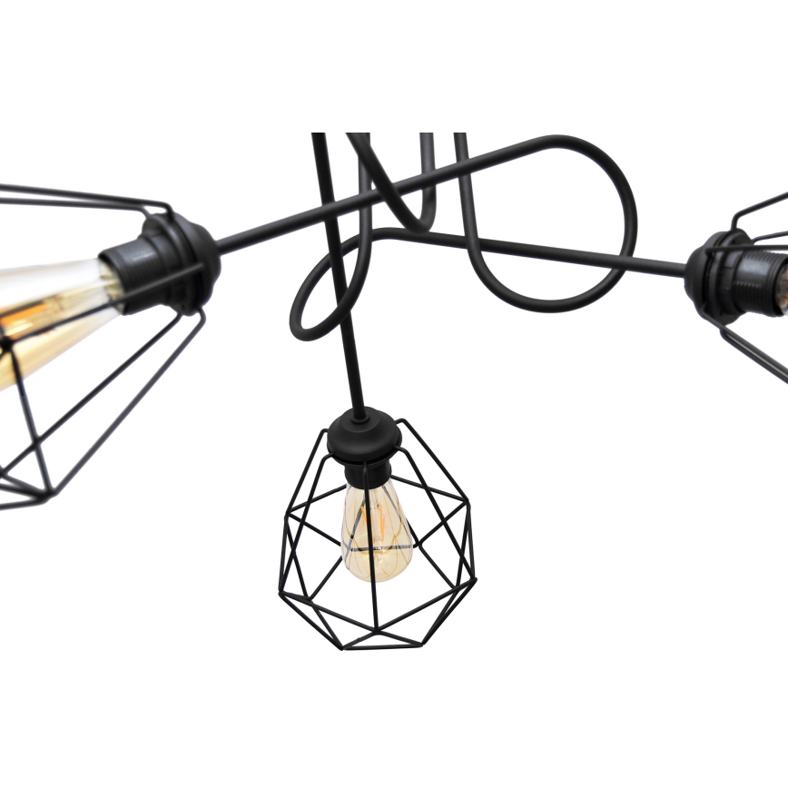 Surface-mounted chandelier KARO 3xE27/15W/230V black
