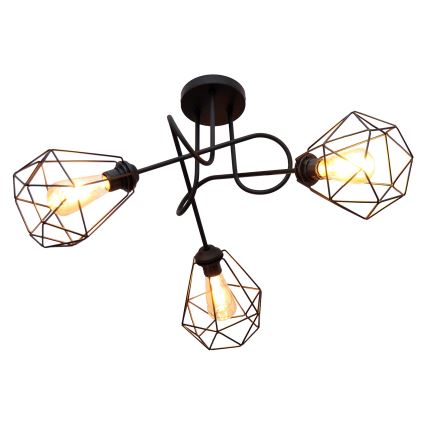 Surface-mounted chandelier KARO 3xE27/15W/230V black