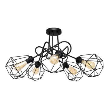 Surface-mounted chandelier KARO 5xE27/15W/230V black