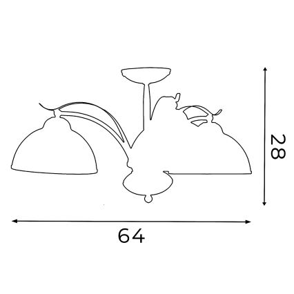 Surface-mounted chandelier KORFU 3xE27/60W/230V