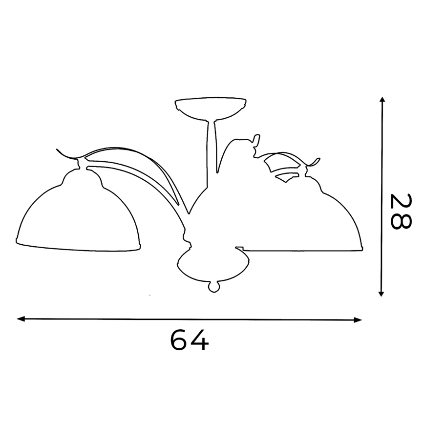 Surface-mounted chandelier KORFU 3xE27/60W/230V