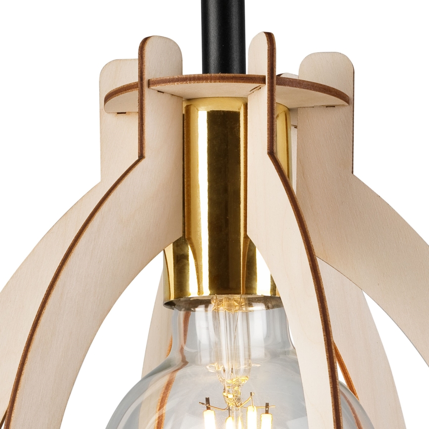 Surface-mounted chandelier LANDO 1xE27/15W/230V d. 21 cm beech