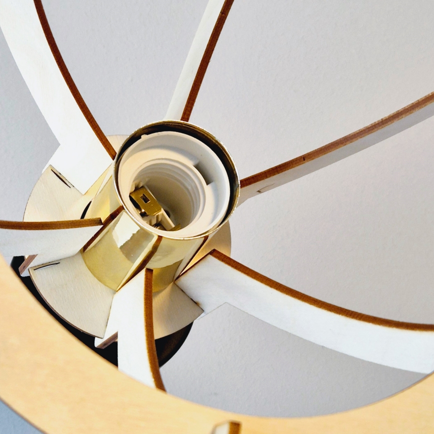 Surface-mounted chandelier LANDO 1xE27/15W/230V d. 21 cm beech