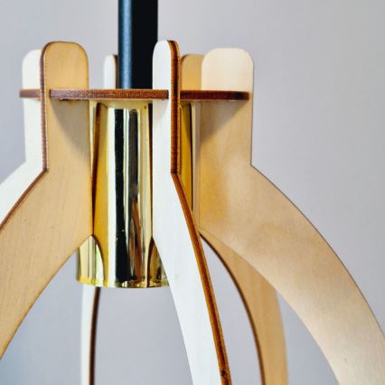 Surface-mounted chandelier LANDO 1xE27/15W/230V d. 21 cm beech