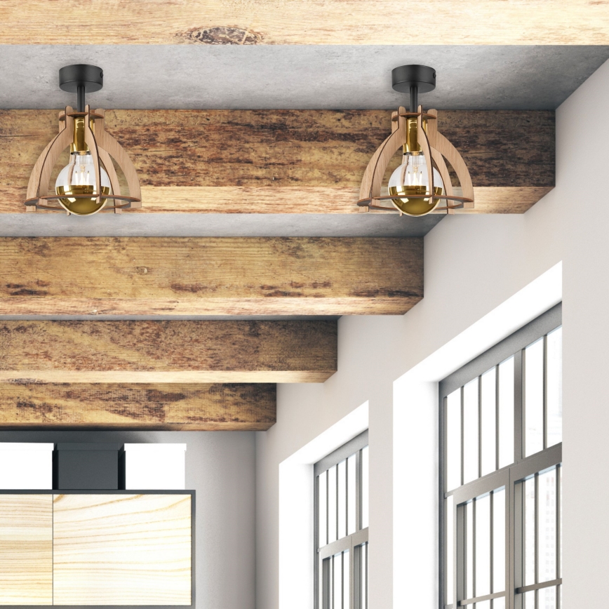 Surface-mounted chandelier LANDO 1xE27/15W/230V d. 21 cm oak