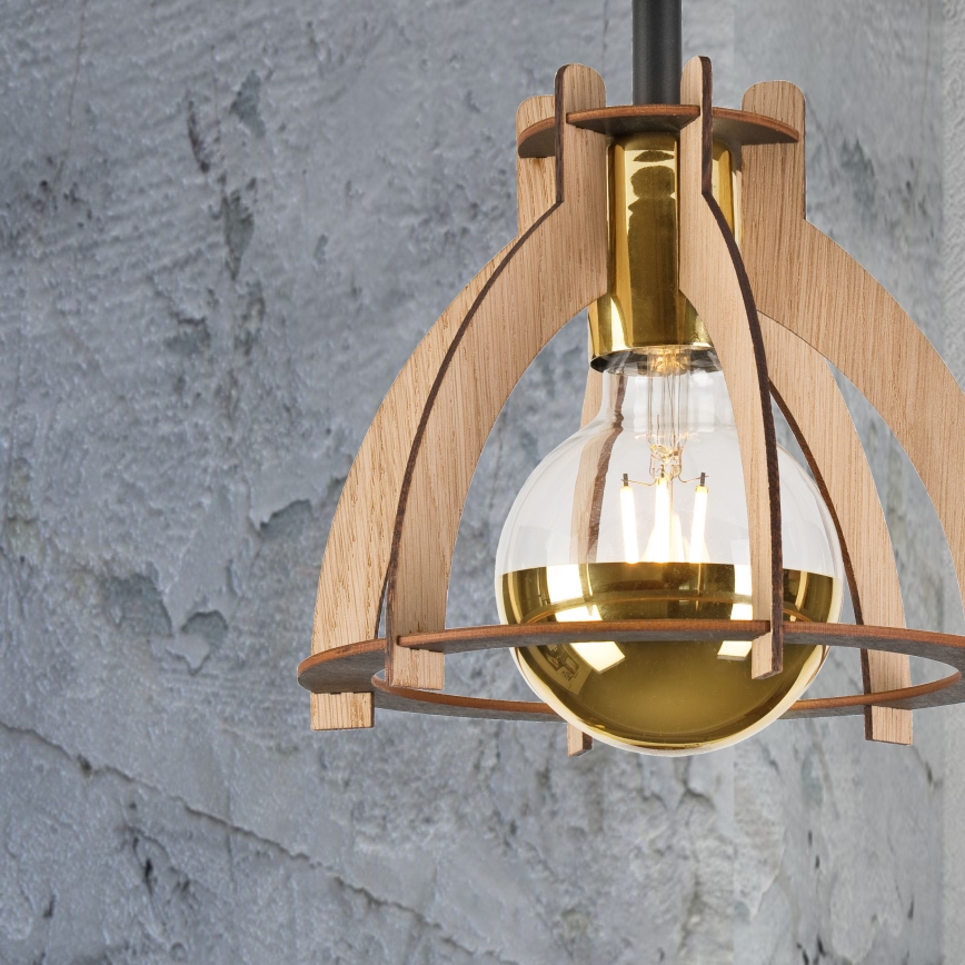 Surface-mounted chandelier LANDO 1xE27/15W/230V d. 21 cm oak