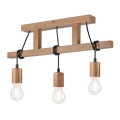 Surface-mounted chandelier LEON 3xE27/60W/230V oak