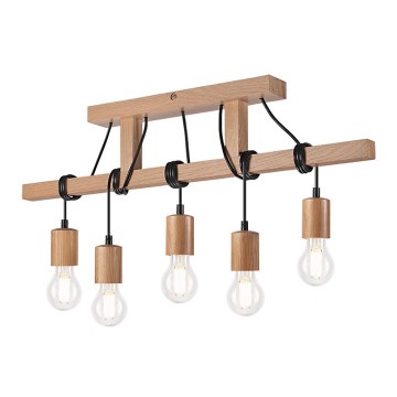 Surface-mounted chandelier LEON 5xE27/60W/230V oak