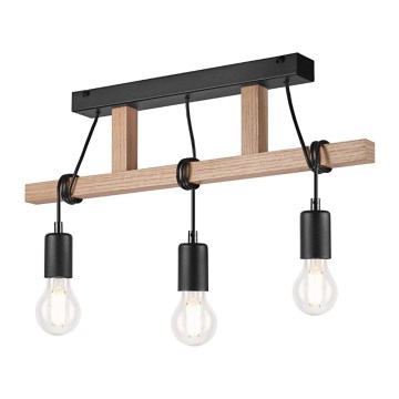 Surface-mounted chandelier LEONIDAS 3xE27/60W/230V oak