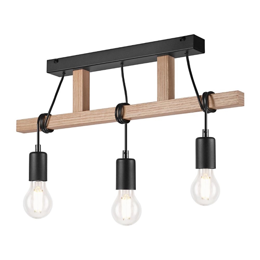 Surface-mounted chandelier LEONIDAS 3xE27/60W/230V oak