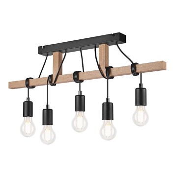 Surface-mounted chandelier LEONIDAS 5xE27/60W/230V oak