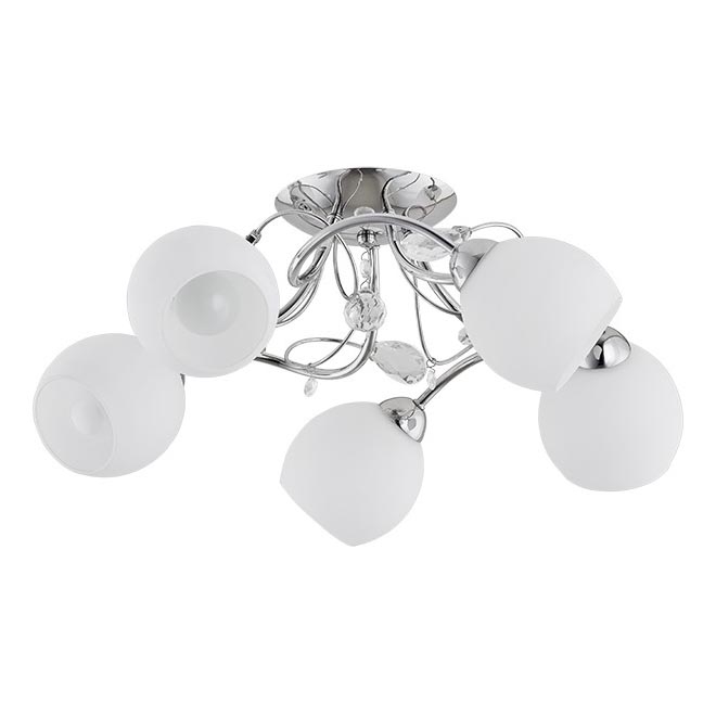 Surface-mounted chandelier LIVIA 5xE14/10W/230V shiny chrome