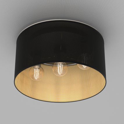 Surface-mounted chandelier LOFT SHADE 3xE27/60W/230V black/gold