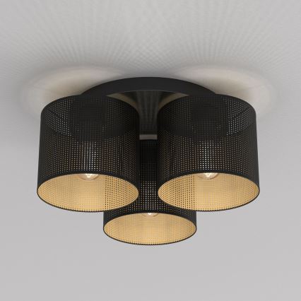 Surface-mounted chandelier LOFT SHADE 3xE27/60W/230V black/gold