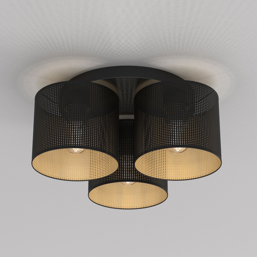 Surface-mounted chandelier LOFT SHADE 3xE27/60W/230V black/gold