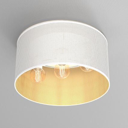 Surface-mounted chandelier LOFT SHADE 3xE27/60W/230V white/gold