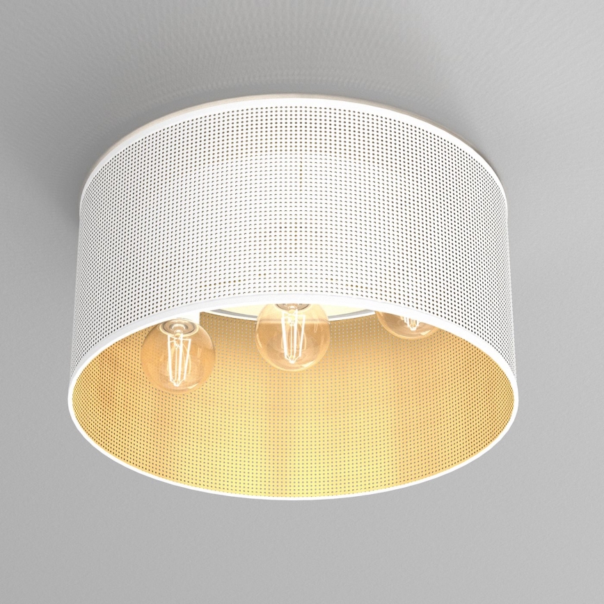 Surface-mounted chandelier LOFT SHADE 3xE27/60W/230V white/gold