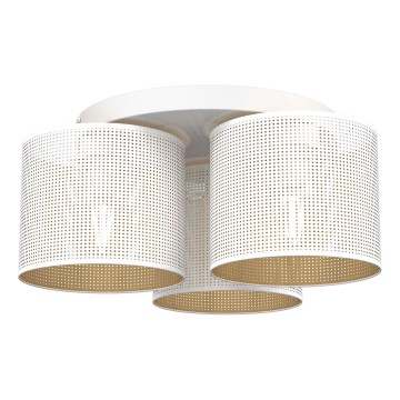 Surface-mounted chandelier LOFT SHADE 3xE27/60W/230V white/gold
