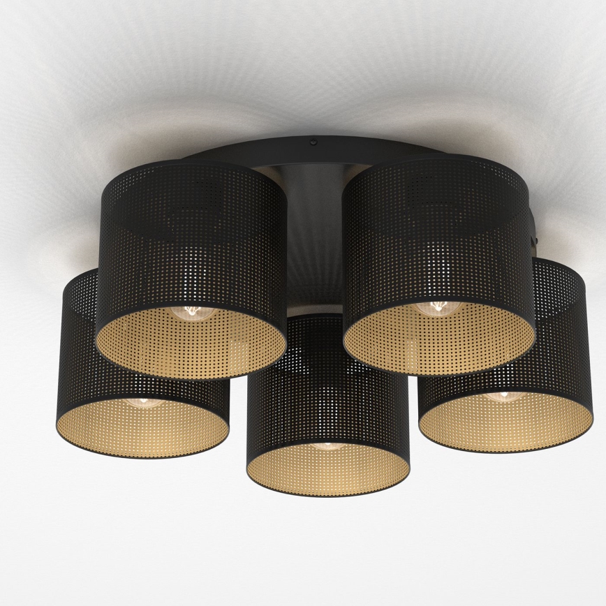 Surface-mounted chandelier LOFT SHADE 5xE27/60W/230V black/gold