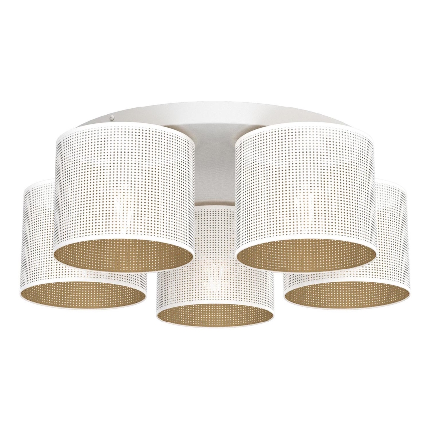 Surface-mounted chandelier LOFT SHADE 5xE27/60W/230V white/gold