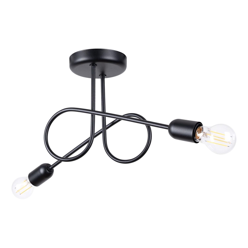 Surface-mounted chandelier LOOP 2xE27/15W/230V black