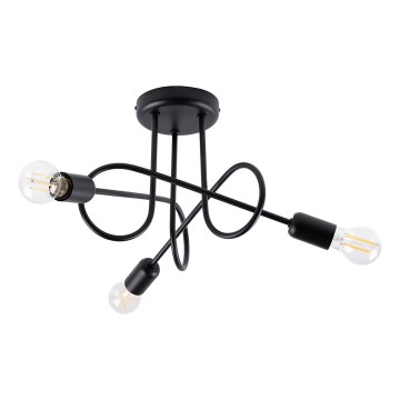 Surface-mounted chandelier LOOP 3xE27/15W/230V black