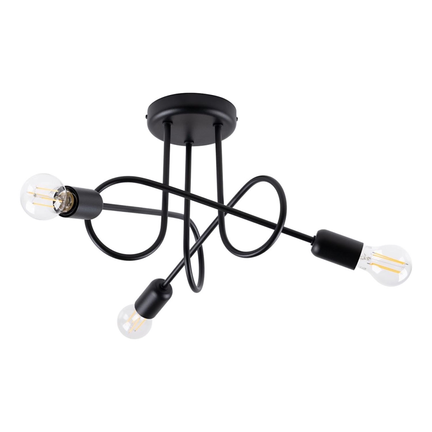 Surface-mounted chandelier LOOP 3xE27/15W/230V black
