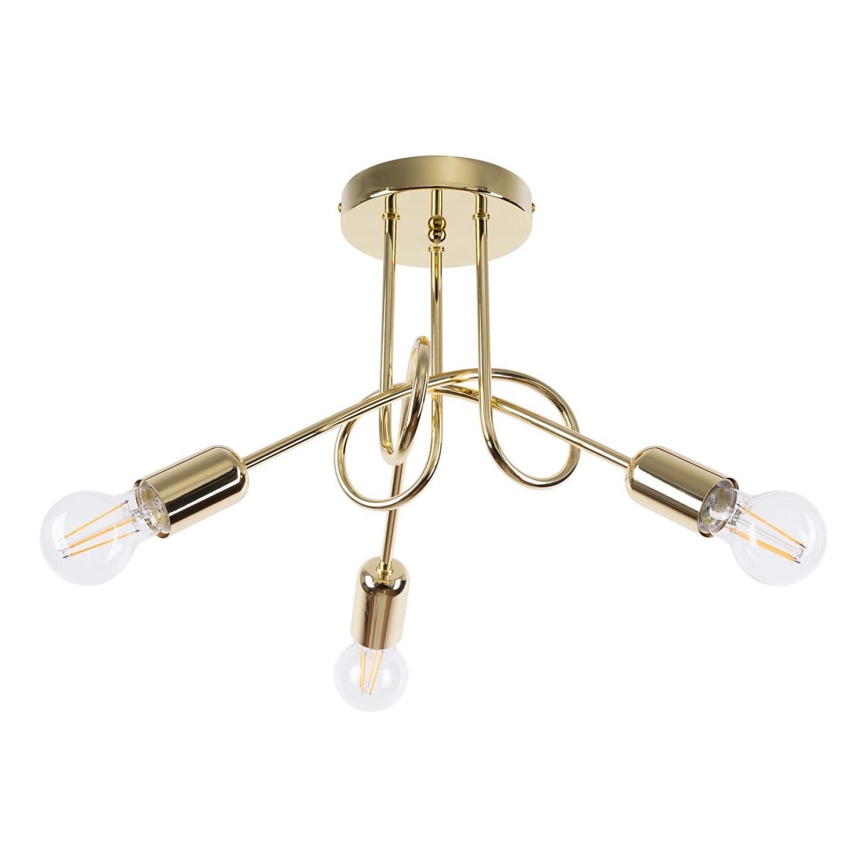 Surface-mounted chandelier LOOP 3xE27/15W/230V gold