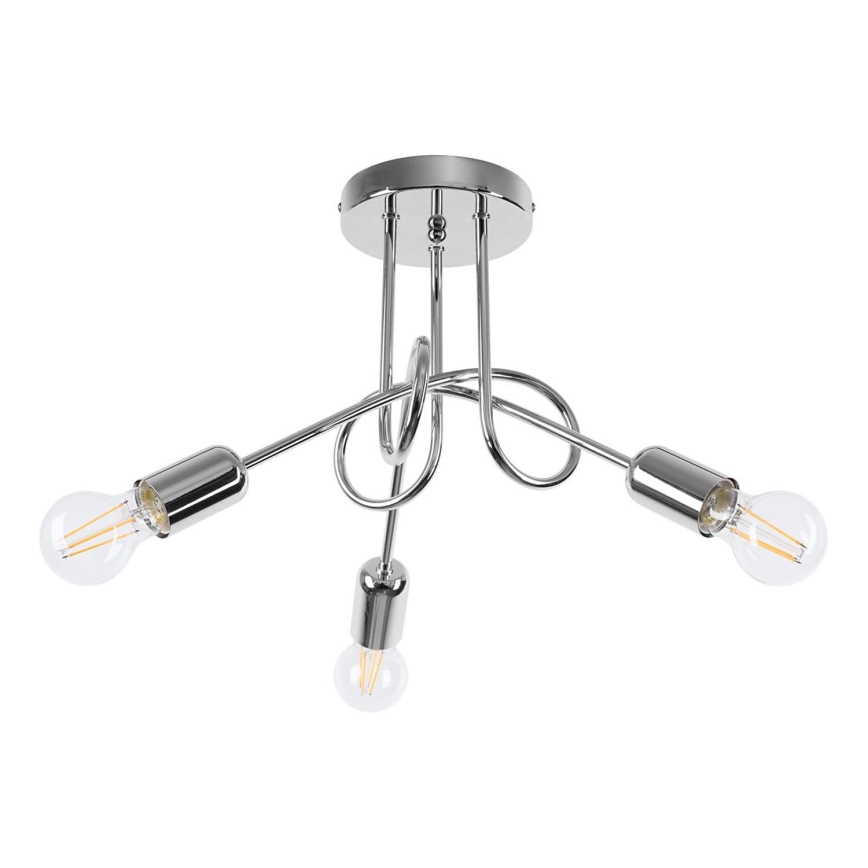 Surface-mounted chandelier LOOP 3xE27/15W/230V shiny chrome