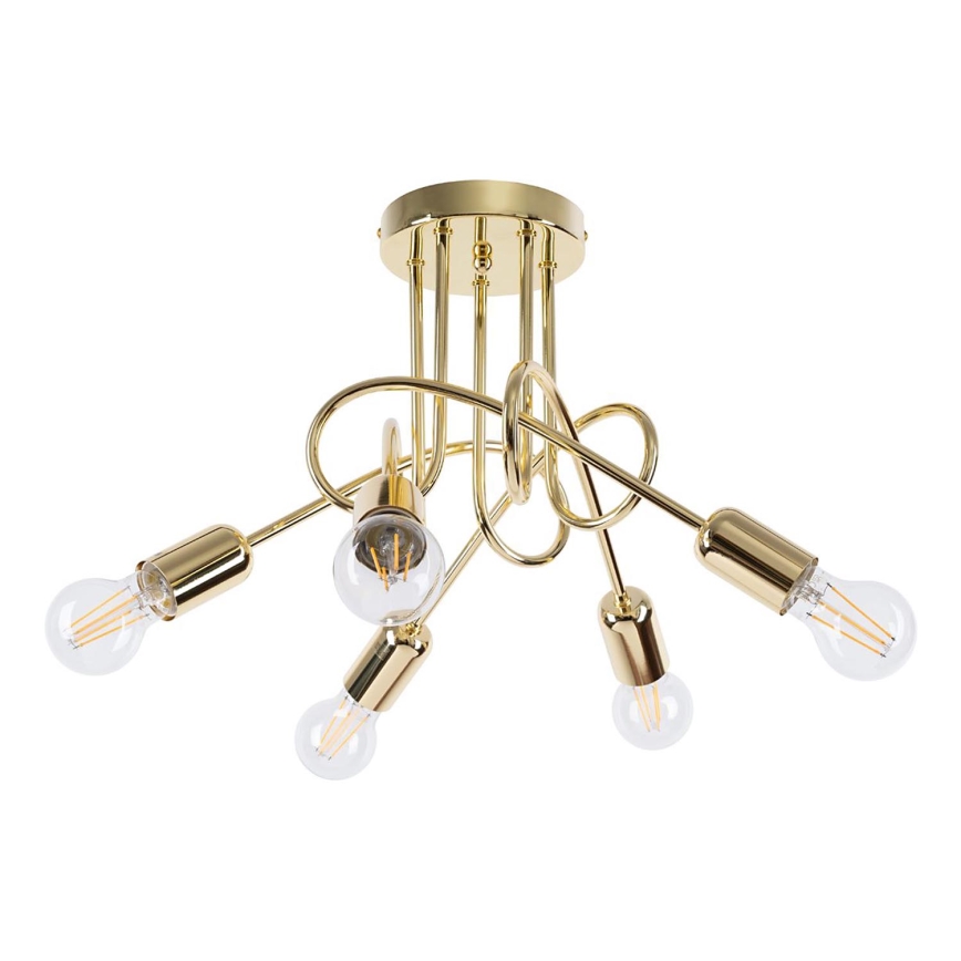 Surface-mounted chandelier LOOP 5xE27/15W/230V gold