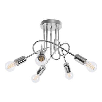 Surface-mounted chandelier LOOP 5xE27/15W/230V shiny chrome