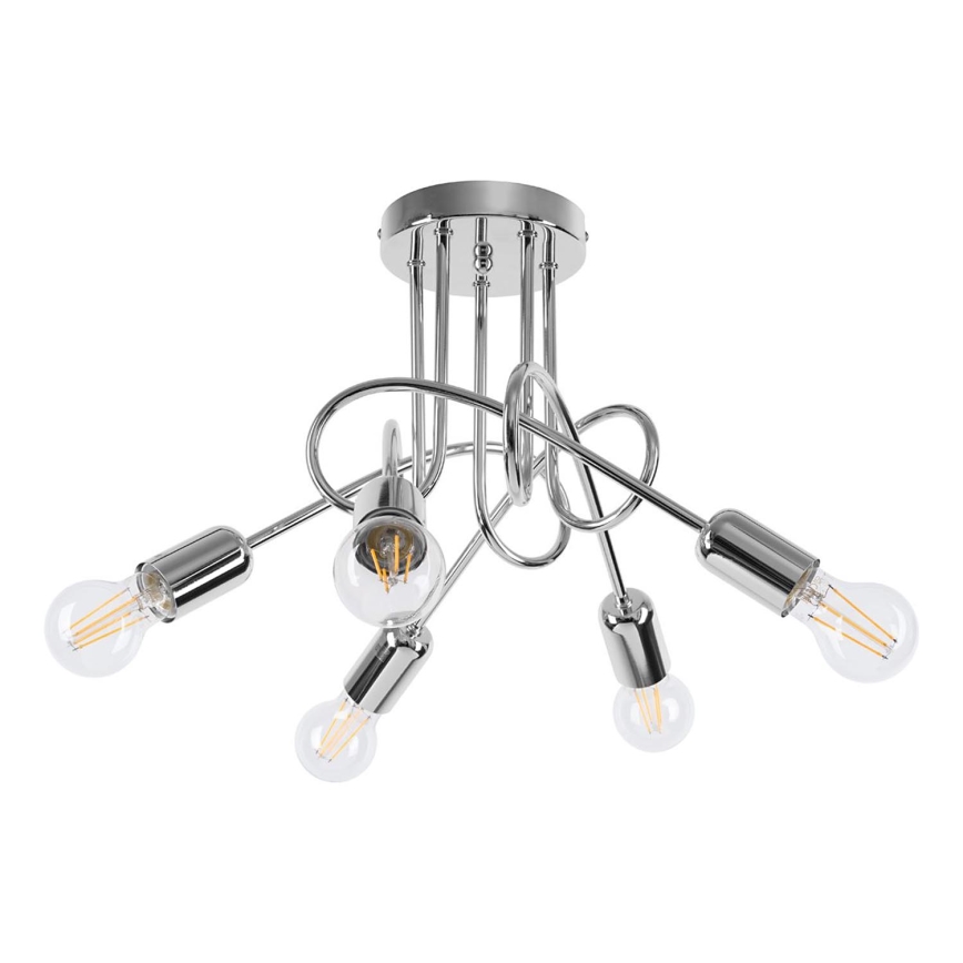 Surface-mounted chandelier LOOP 5xE27/15W/230V shiny chrome