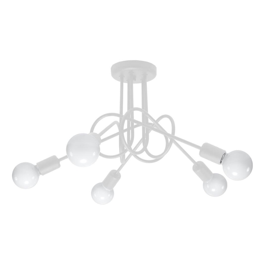 Surface-mounted chandelier LOOP 5xE27/15W/230V white