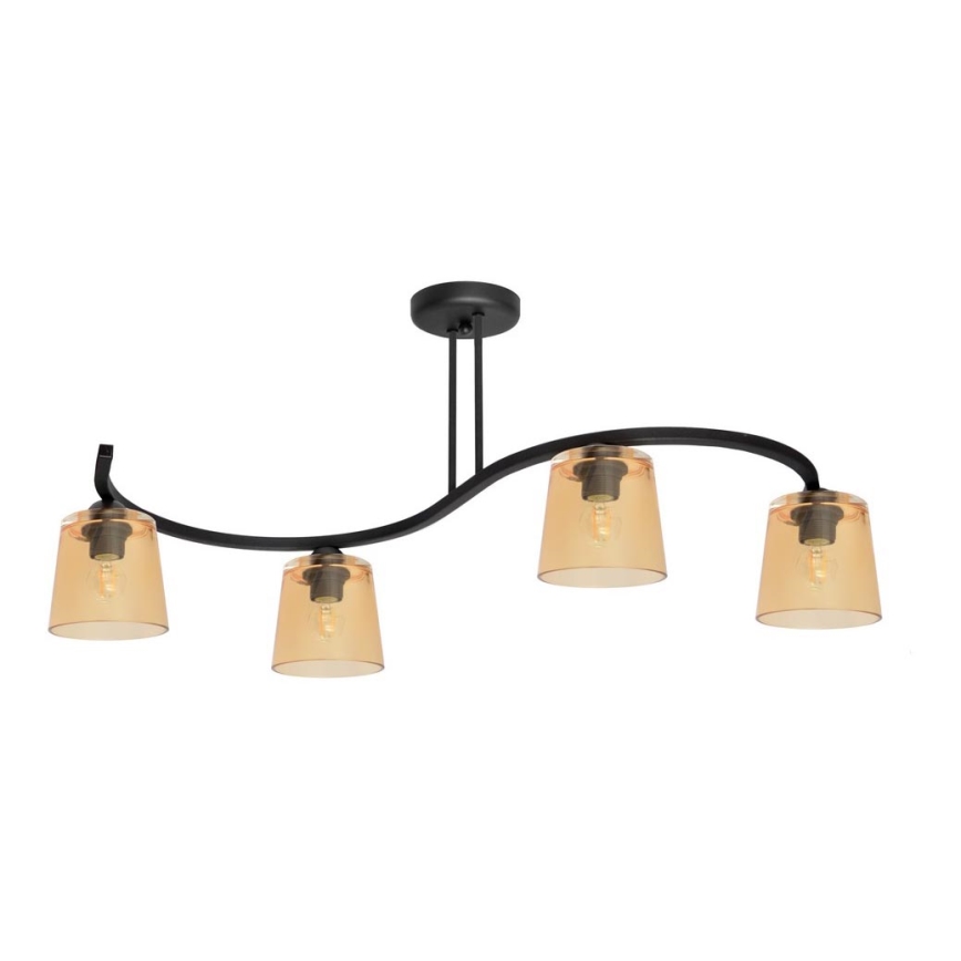 Surface-mounted chandelier LUCEA 4xE27/15W/230V black/orange
