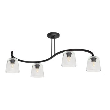 Surface-mounted chandelier LUCEA 4xE27/15W/230V black/transparent