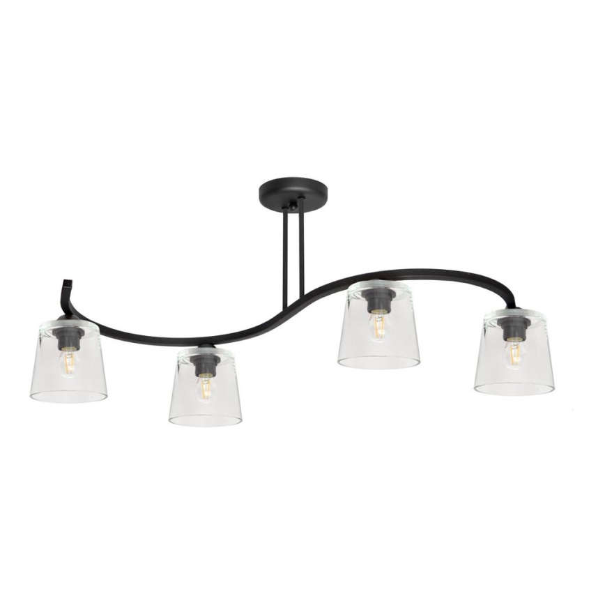 Surface-mounted chandelier LUCEA 4xE27/15W/230V black/transparent