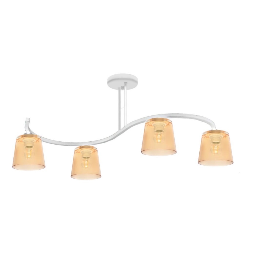 Surface-mounted chandelier LUCEA 4xE27/15W/230V white/orange
