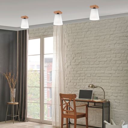 Surface-mounted chandelier LULA 1xE27/60W/230V oak