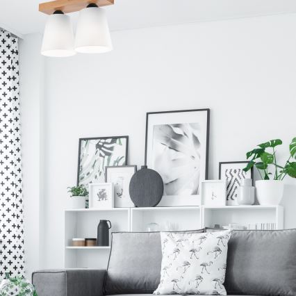 Surface-mounted chandelier LULA 2xE27/60W/230V oak
