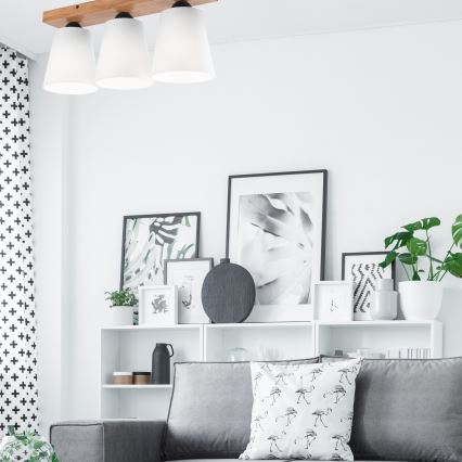Surface-mounted chandelier LULA 3xE27/60W/230V oak