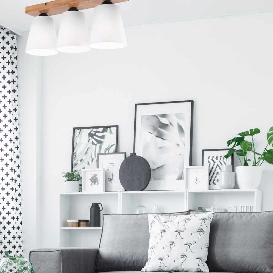 Surface-mounted chandelier LULA 3xE27/60W/230V oak