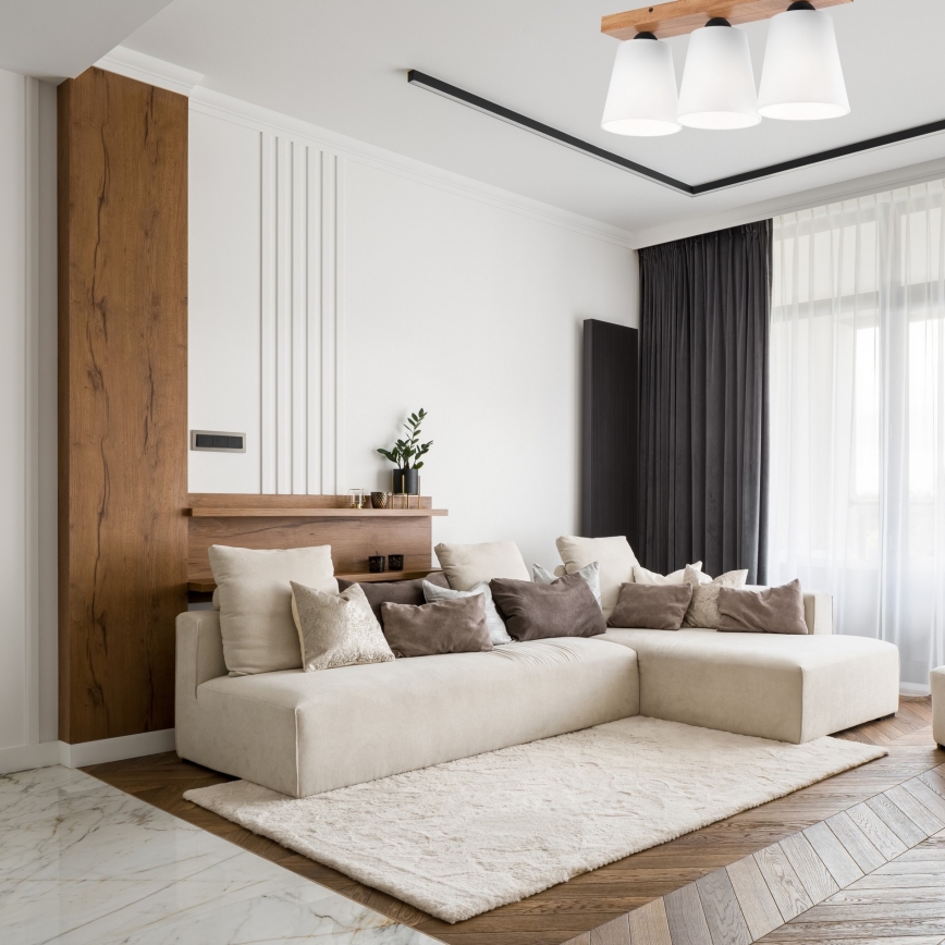 Surface-mounted chandelier LULA 3xE27/60W/230V oak