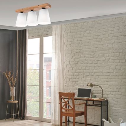 Surface-mounted chandelier LULA 3xE27/60W/230V oak