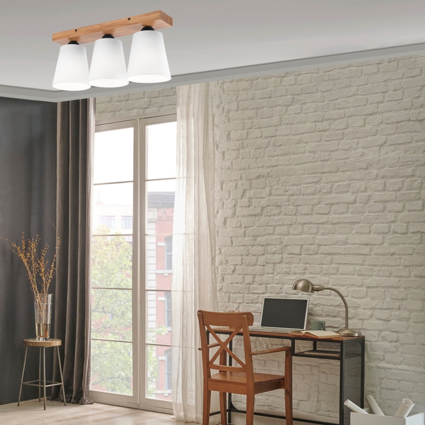 Surface-mounted chandelier LULA 3xE27/60W/230V oak