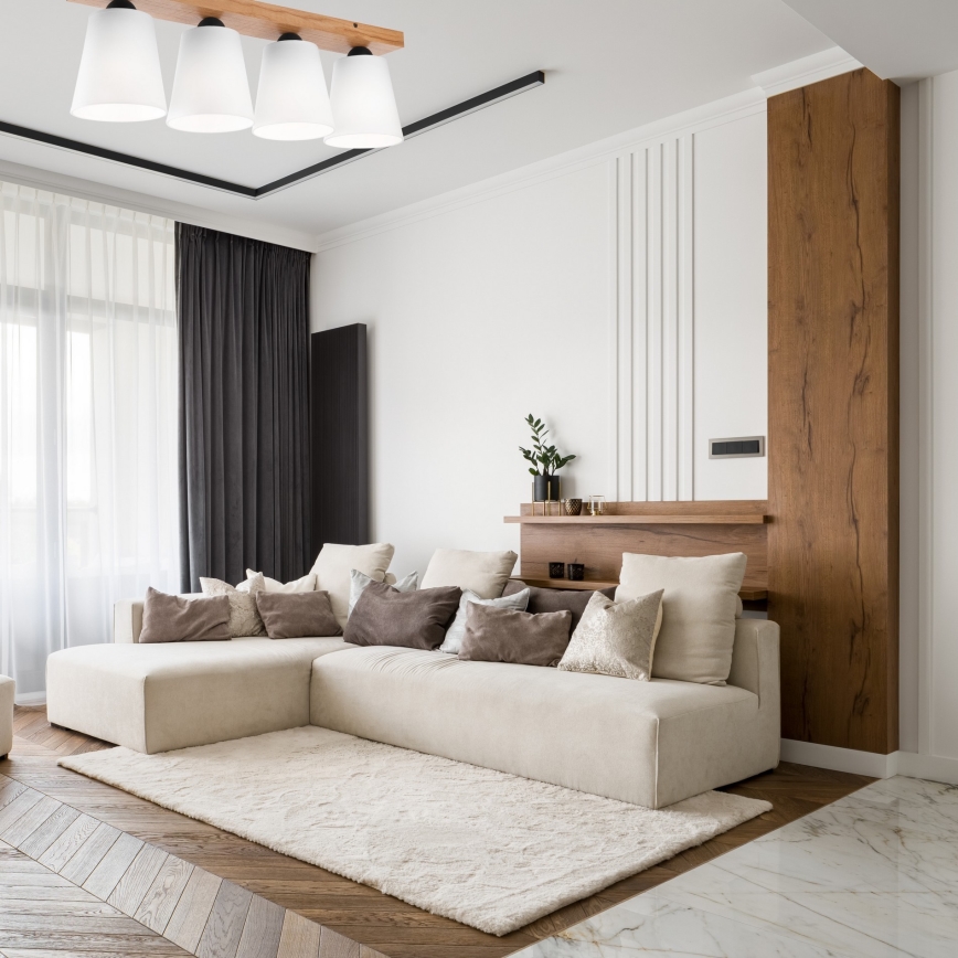 Surface-mounted chandelier LULA 4xE27/60W/230V oak