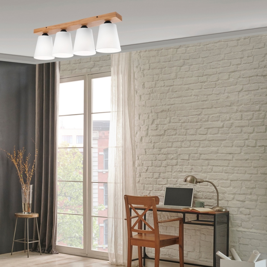 Surface-mounted chandelier LULA 4xE27/60W/230V oak