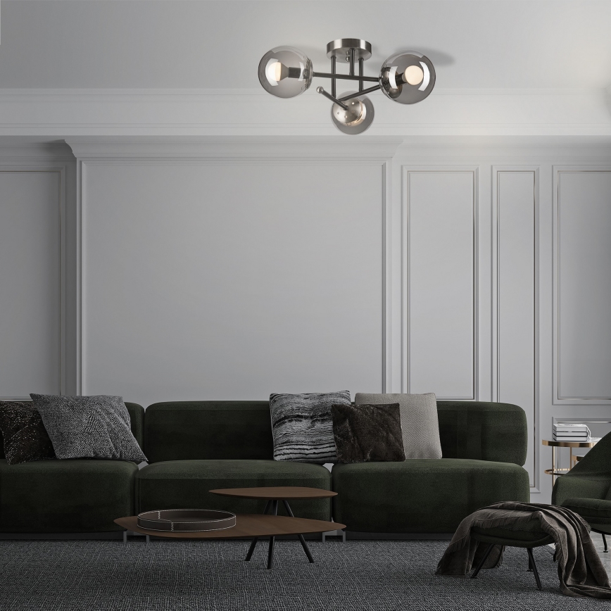 Surface-mounted chandelier MALENA 3xE14/5W/230V black/smoky