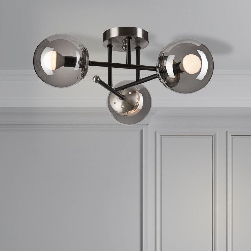 Surface-mounted chandelier MALENA 3xE14/5W/230V black/smoky